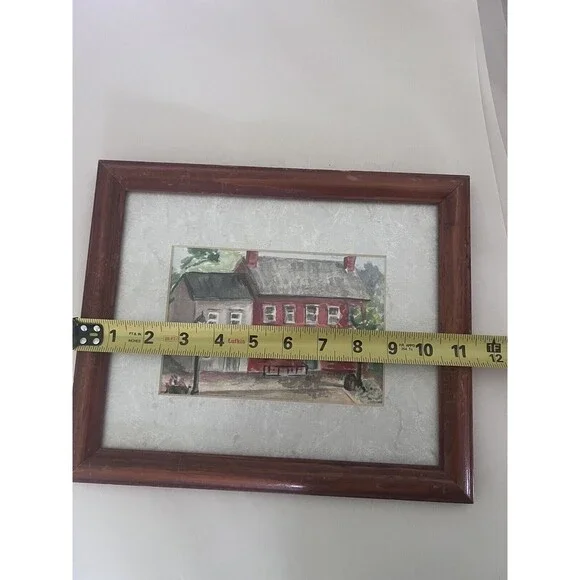 Watercolor Farmhouse Signed A France 96’ Lampost